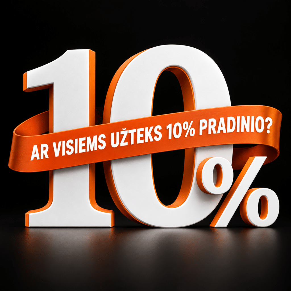 10% pradinis įnašas